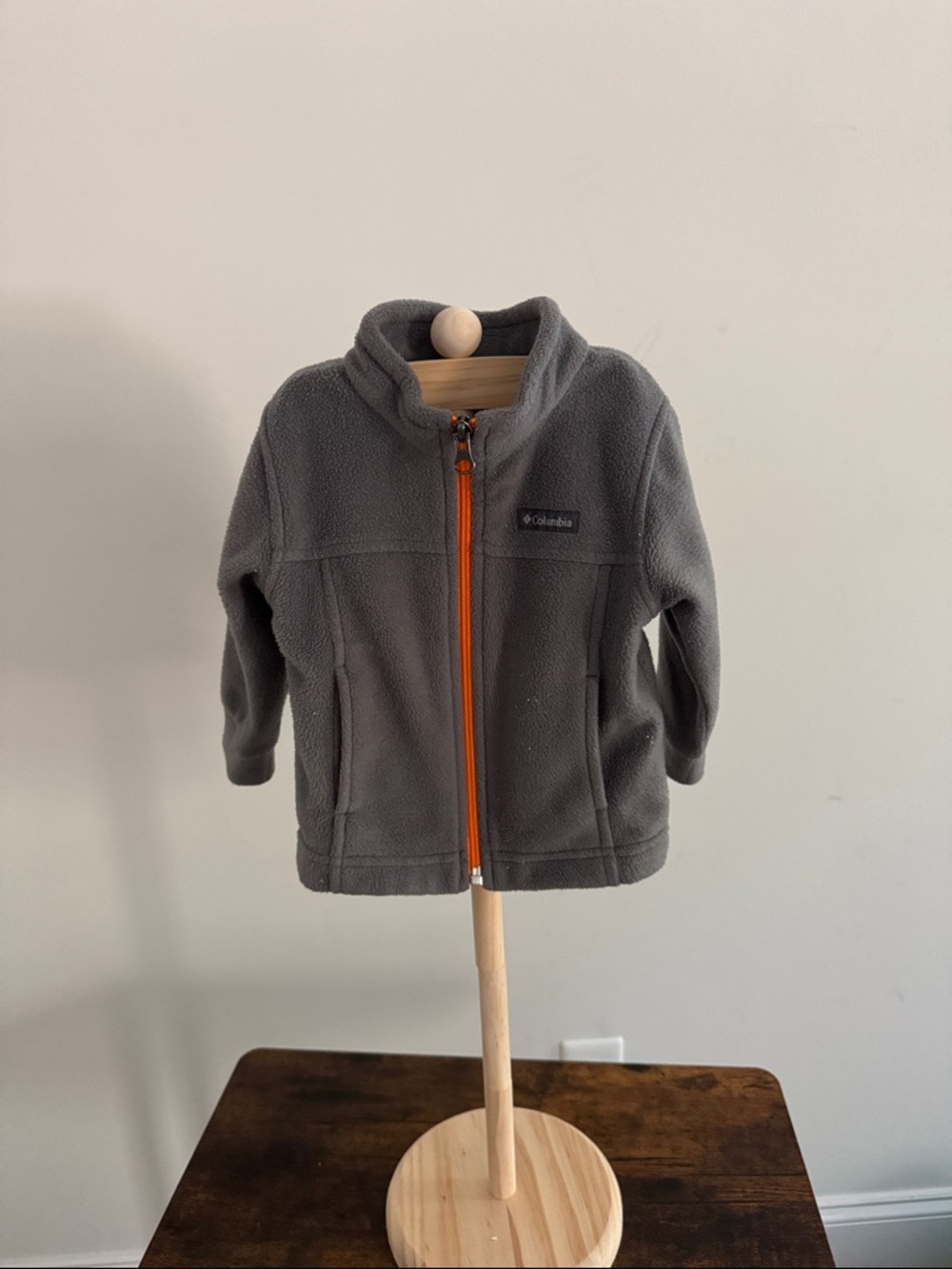 Columbia Charcoal Gray Fleece Jacket with Orange Zip